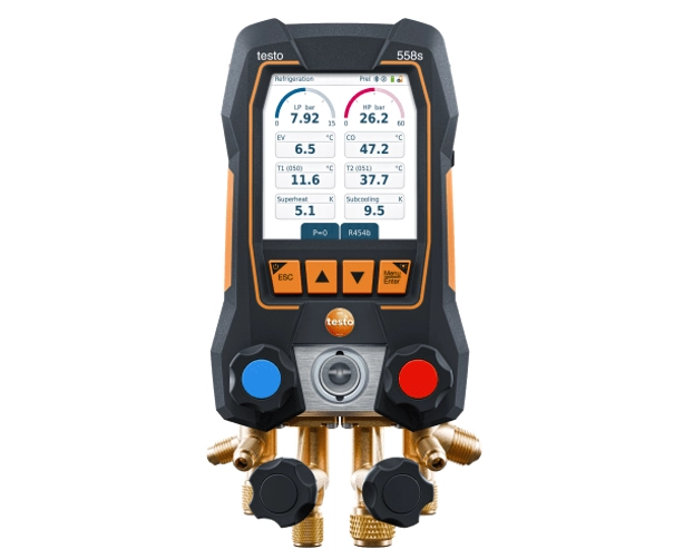 Analizador de refrigeración testo 558s - Analizador digital con bloque de válvulas de 4 vías y pantalla táctil estilo smartphone