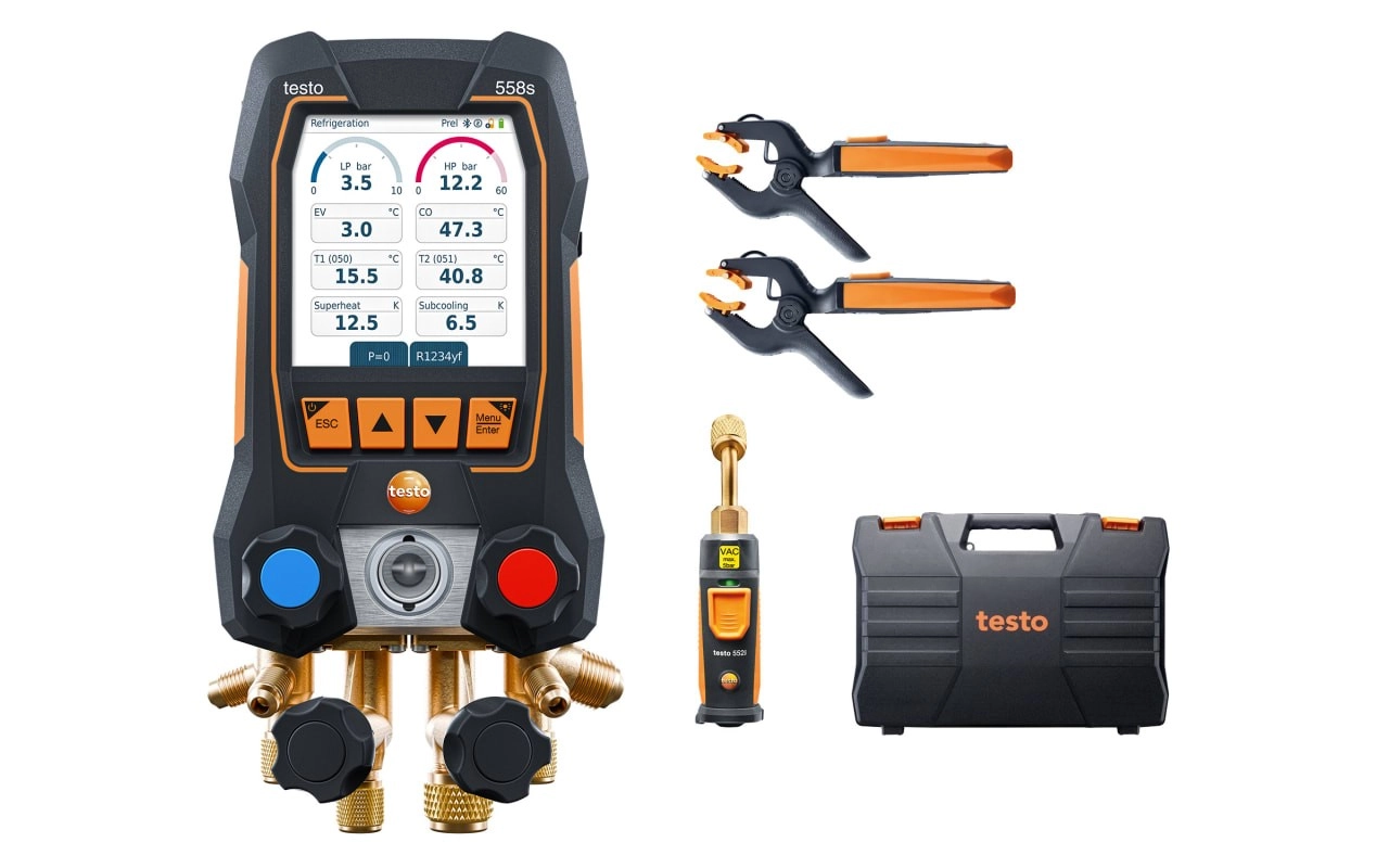 Set analizador de refrigeración testo 558s - Set Smart Bluetooth con vacuómetro y sondas de temperatura