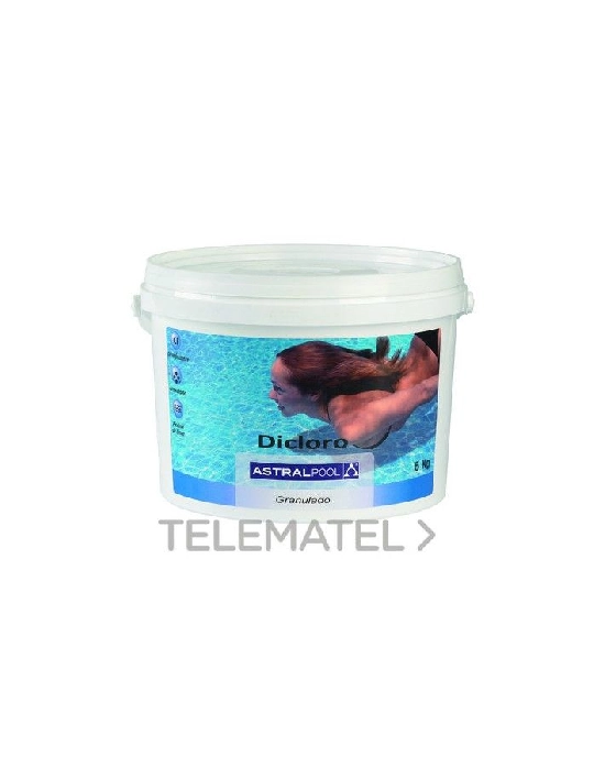 Producto Dicloro granulado 55% Astralpool bote de 5 Kg (precio por kilo) 8432611858893 Astralpool