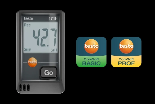 Producto Registrador de humedad y temperatura testo 174 H - Con cable USB-C y software para PC