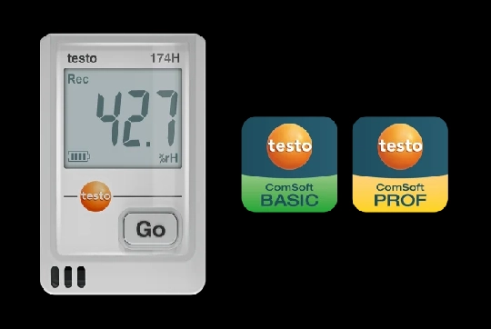 Registrador de humedad y temperatura testo 174 H - Con cable USB-C y software para PC