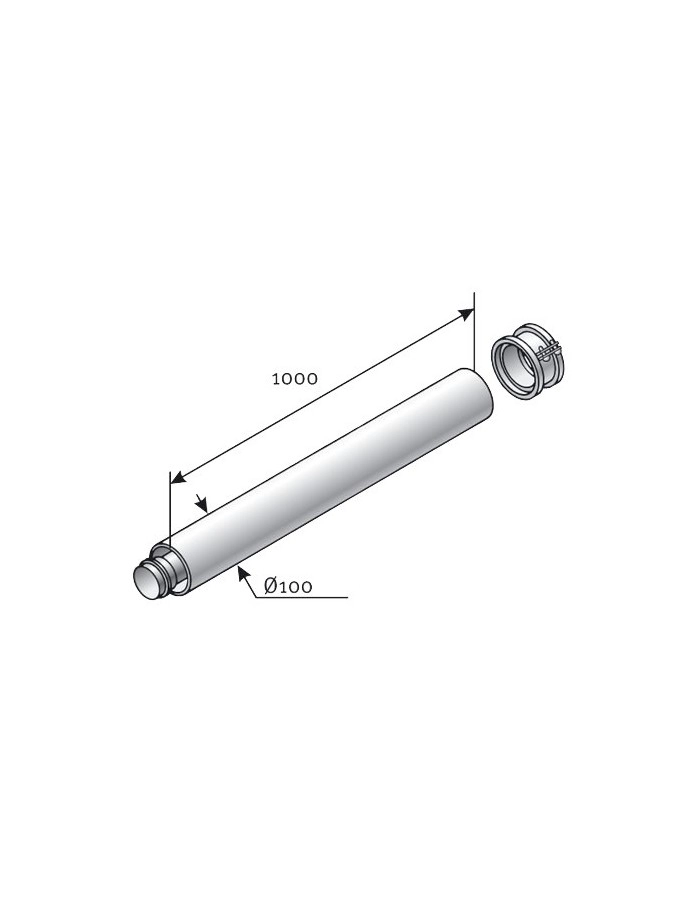 Prolongador 1 m 60/100mm Slim Saunier Duval 3532040999817 Saunier Duval